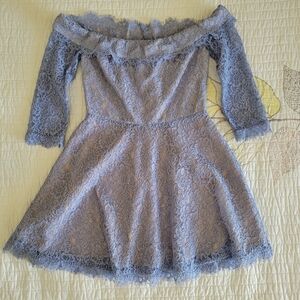 Lovers  & Friends - Soft Blue Lace Mini Dress Size Small
